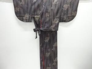 麻の葉に花模様二部式小紋着物